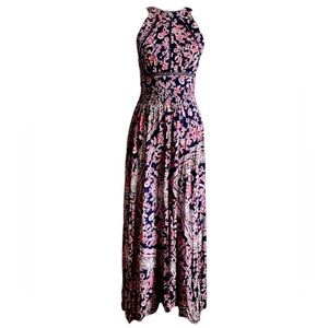 Abel the Label Vienna Smocked Floral Halter Maxi Dress